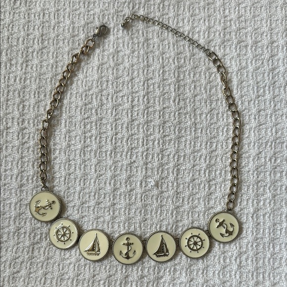 Jewelry - Nautical Charm Necklace in Gold and Cream